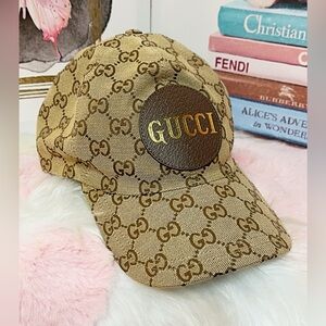 Gucci Brown Monogram Unisex Baseball Cap, Size Large